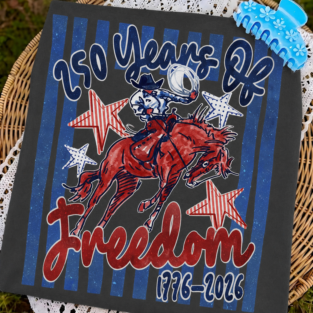 250 Years of Freedom 1776-2026 Cowboy Graphic Tee