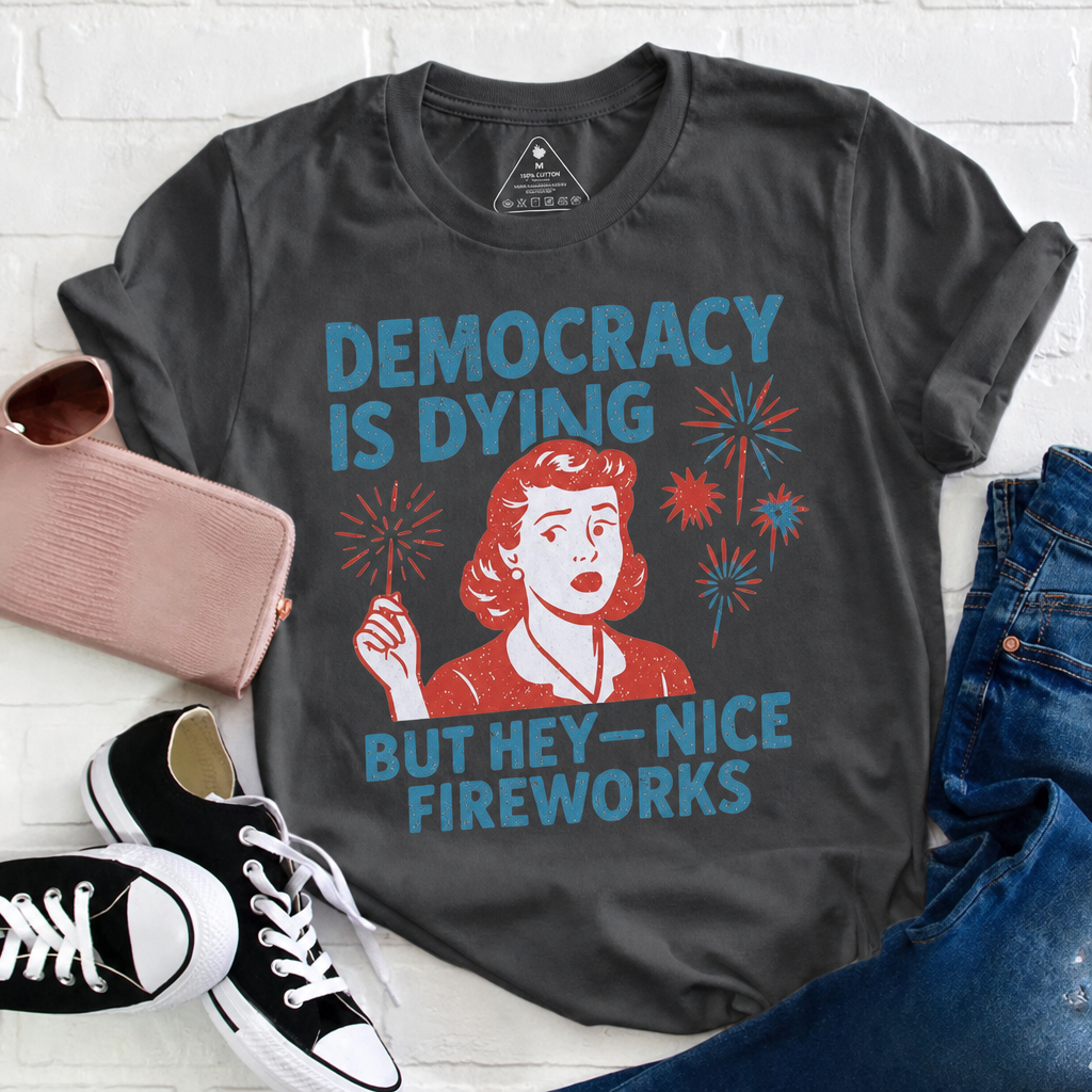 Retro Funny July 4th Fireworks Graphic Tee