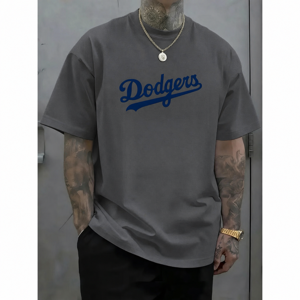 Classic Script Graphic Short-Sleeve T-Shirt Men's Streetwear Casual Gift