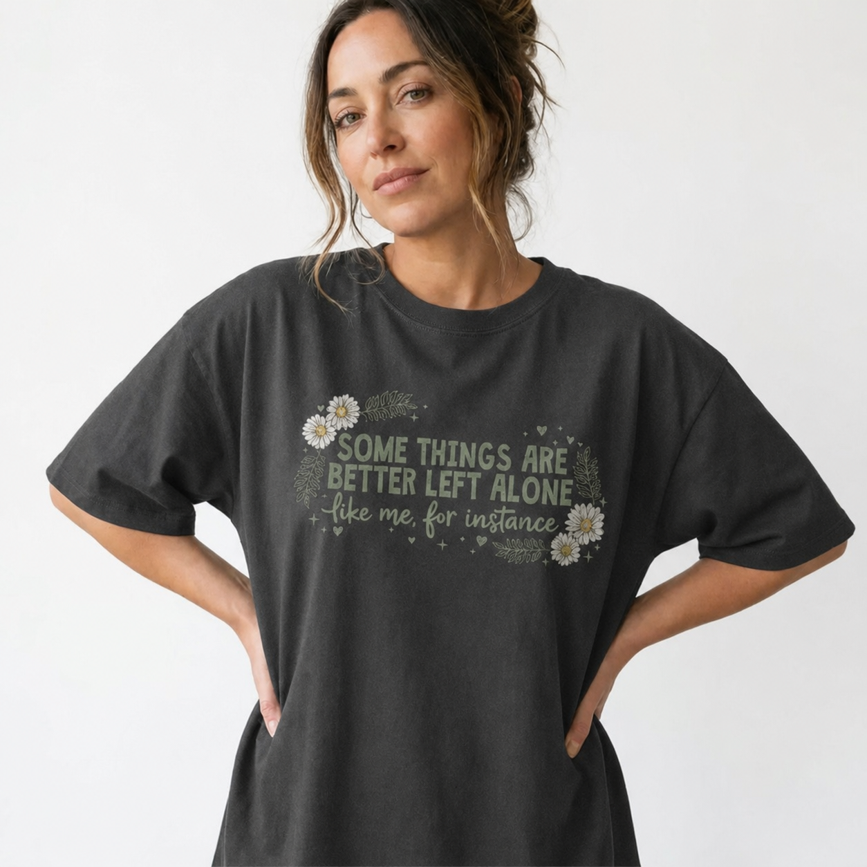 Funny Introvert Daisy Graphic Tee | Some Things Better Left Alone