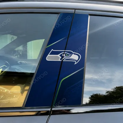 Seattle Seahawks Car Pillar Wrap - Premium Vinyl B-Pillar Decal, Universal Fit