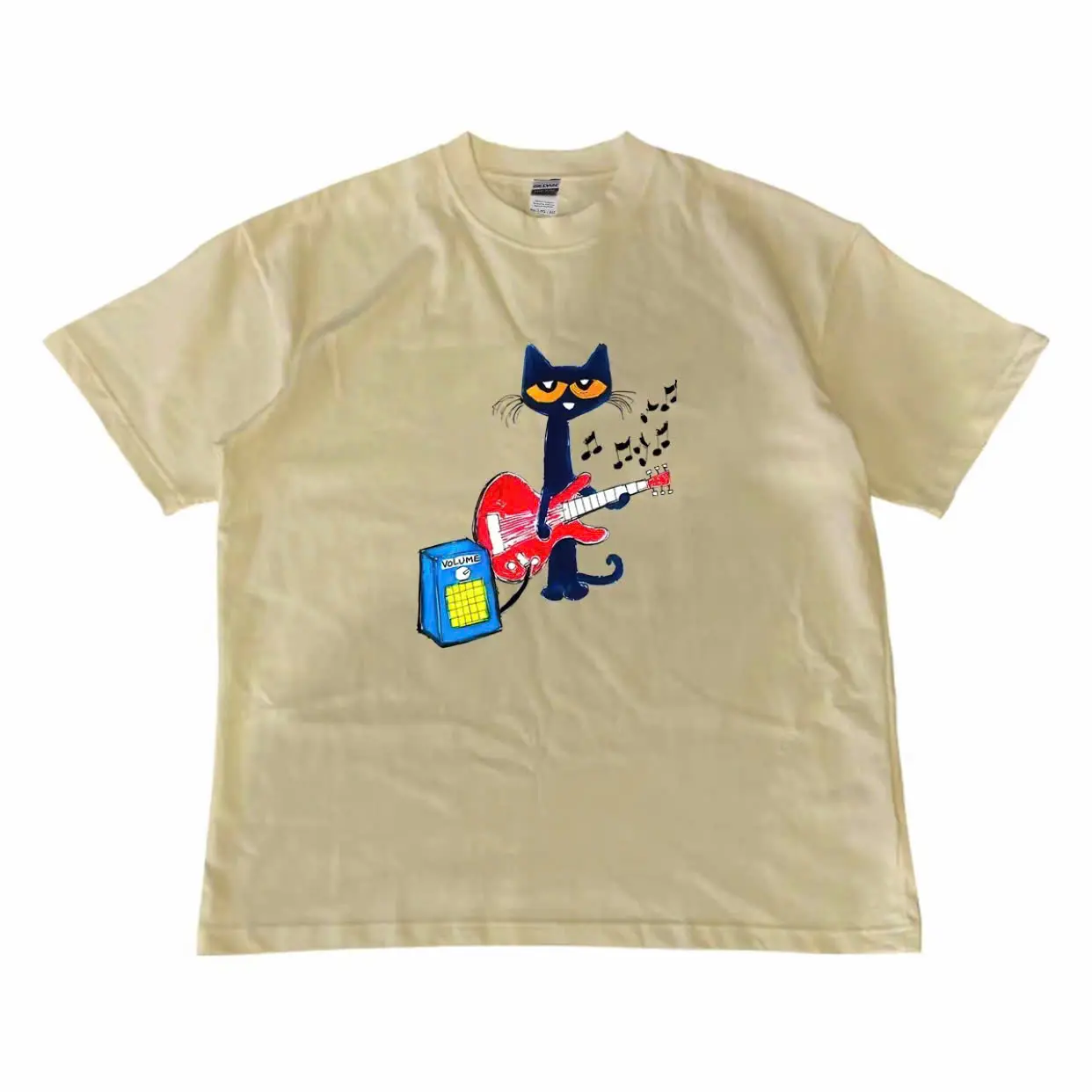 Pete the Cat Playing Guitar Graphic T-Shirt - Cool Music Lover Tee
