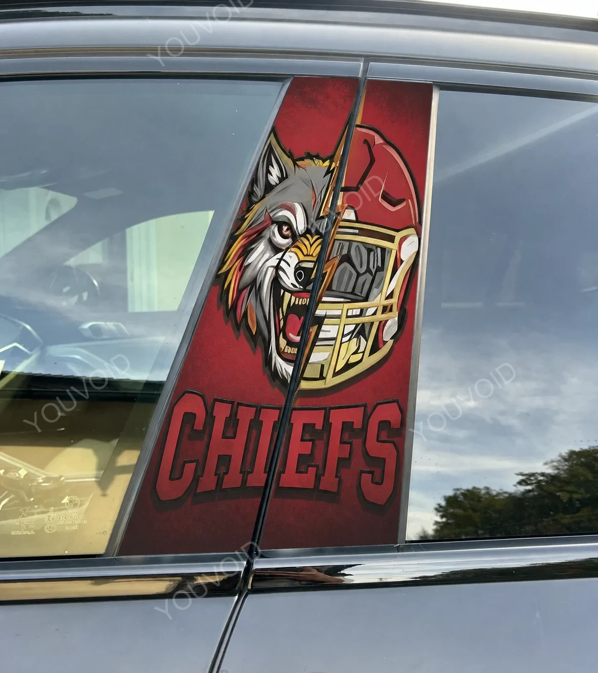 Kansas City Chiefs Car Pillar Wrap - Universal Fit Style 2