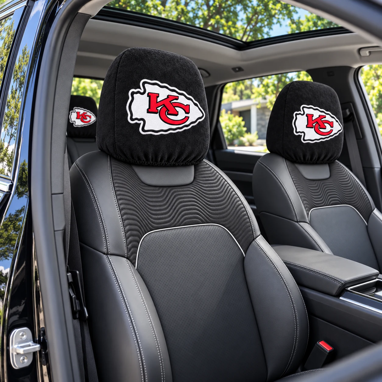 Kansas City Chiefs Football Car Headrest Covers - view 3