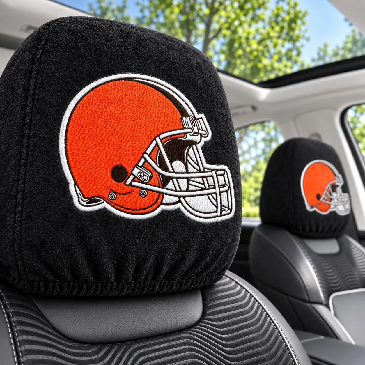 Cleveland Browns Football Car Headrest Covers - view 2