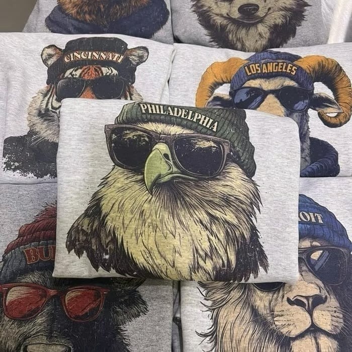 “City NFL Cartoon” Streetwear Crewneck Sweatshirts (Multi - City)