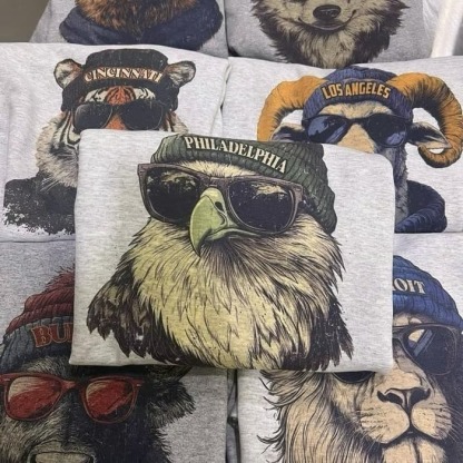 “City NFL Cartoon” Streetwear Crewneck Sweatshirts (Multi - City)