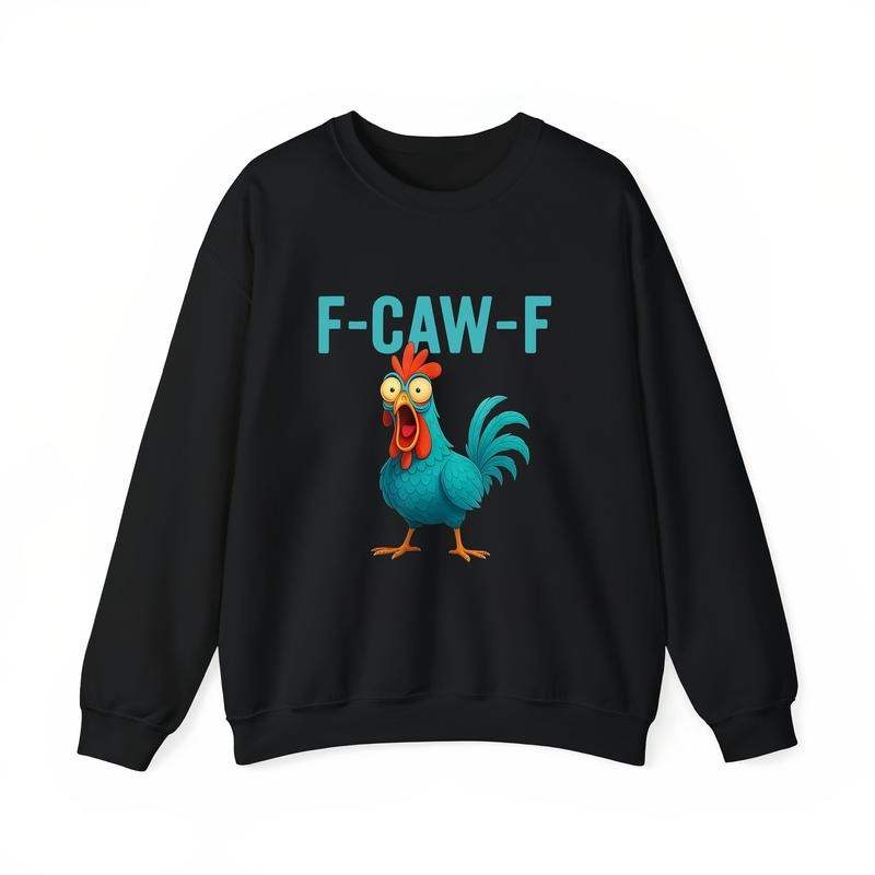 Funny Cartoon Rooster "F-CAW-F" Casual Hoodie/Tee