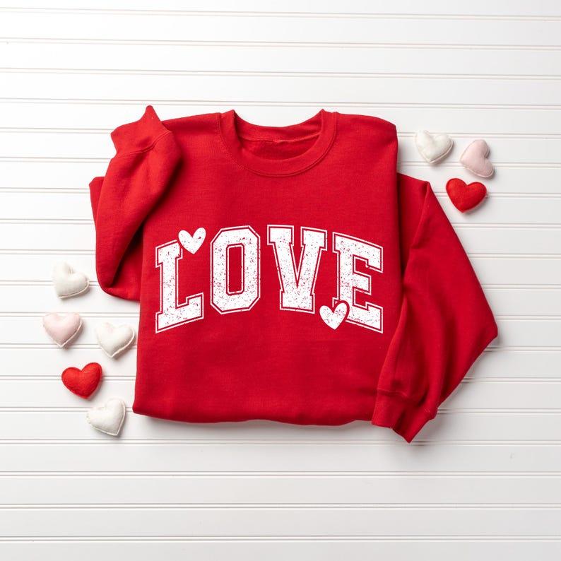 Retro "LOVE" Heart Valentine’s Day Crewneck Sweatshirt