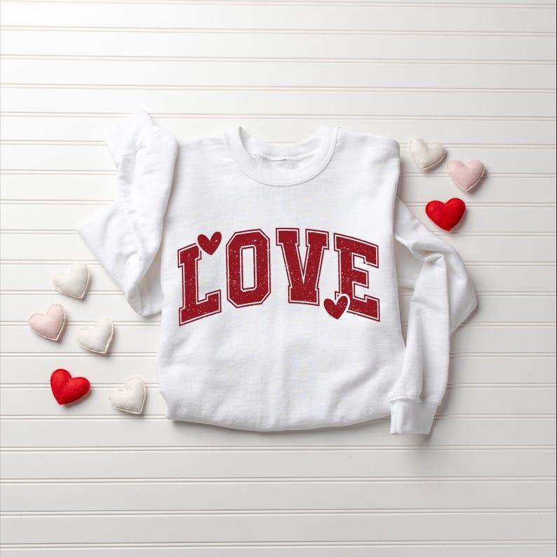 Retro "LOVE" Heart Valentine’s Day Crewneck Sweatshirt