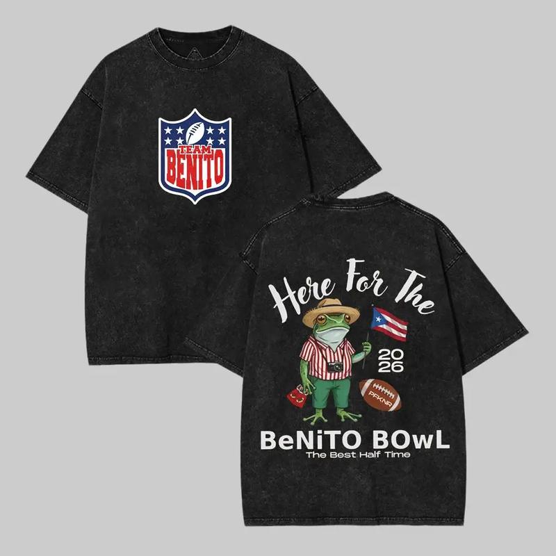 Benito Bowl 2026 "Here For The Bowl" Vintage Washed Graphic Tee