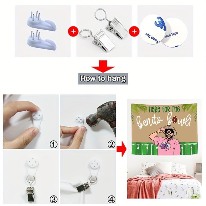 "Here For The Benito Bowl" Football Field Cartoon Wall Tapestry