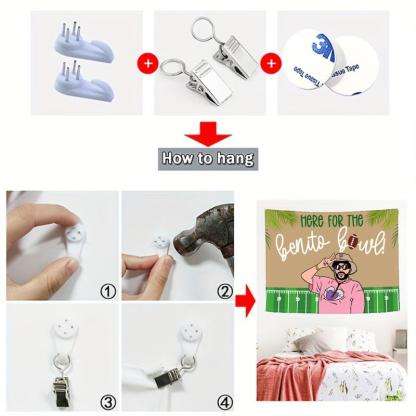 "Here For The Benito Bowl" Football Field Cartoon Wall Tapestry