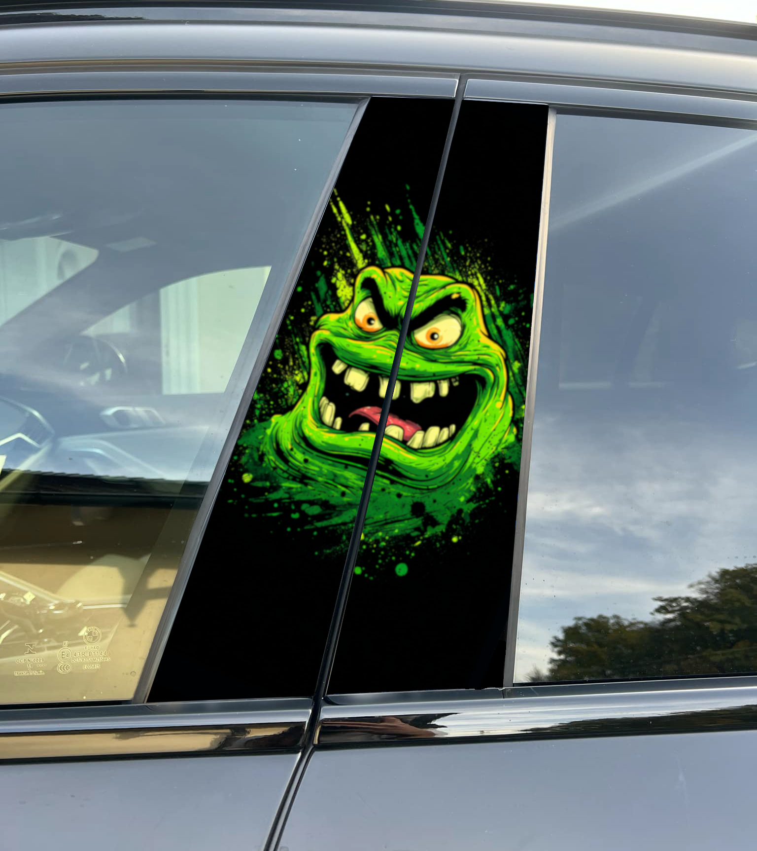 Slimer Car Pillar Wrap Premium Vinyl B-Pillar Decal, Universal Fit