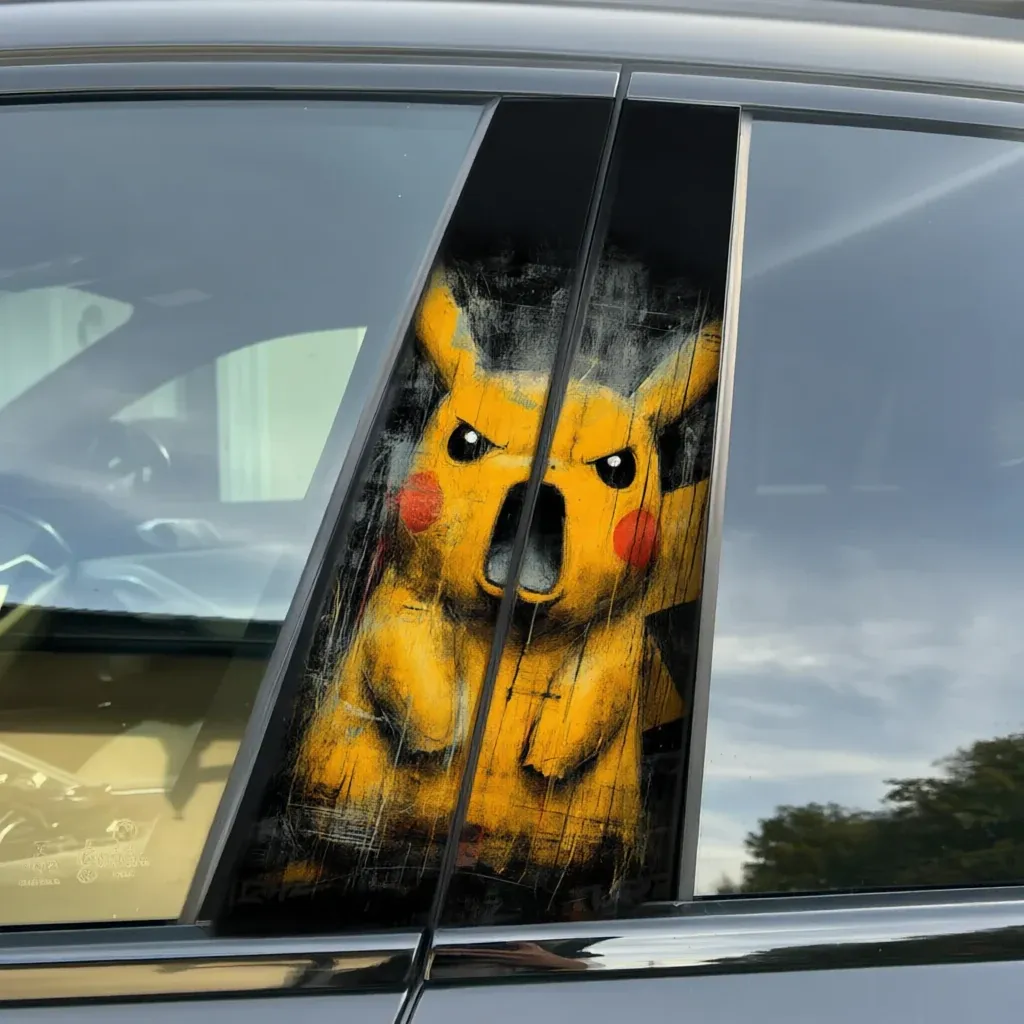 Angry Pikachu - Car pillar sticker