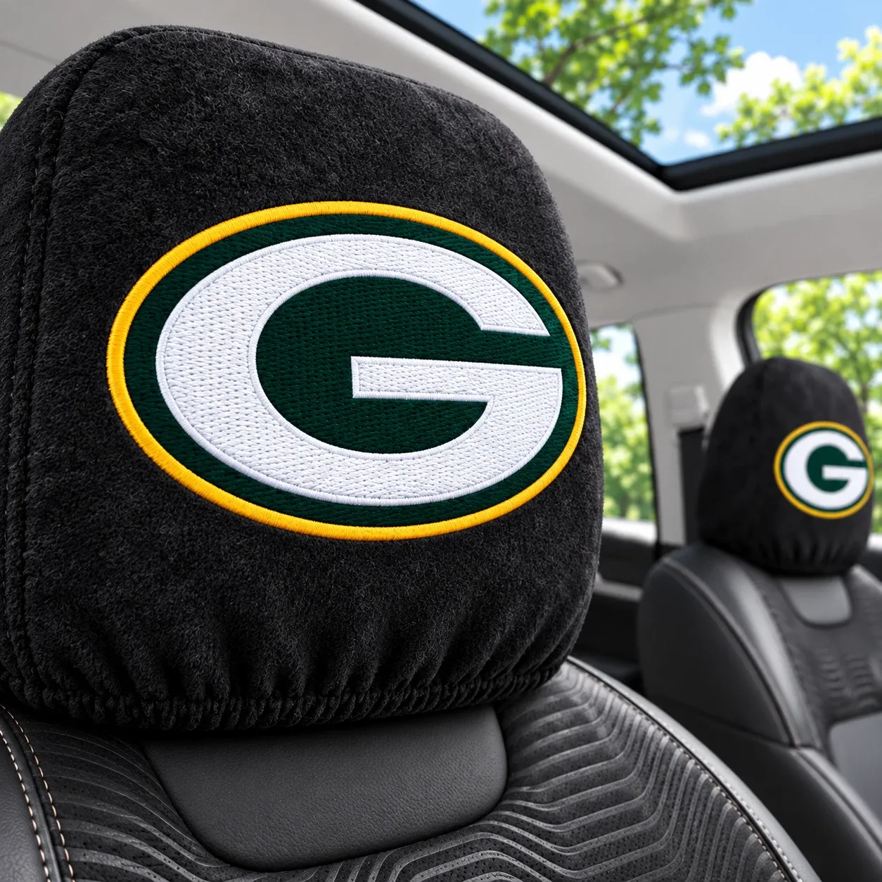 Green Bay Packers Football Car Headrest Covers - view 2