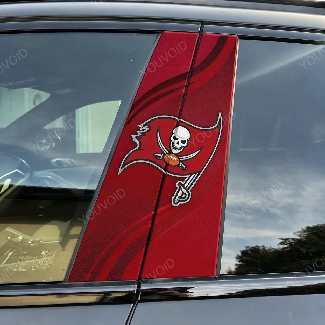 Tampa Bay Buccaneers Car Pillar Wrap - Premium Vinyl B-Pillar Decal, Universal Fit