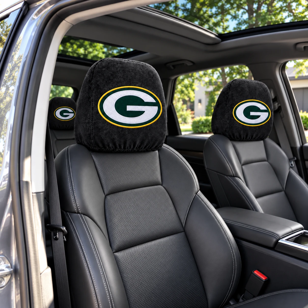 Green Bay Packers Football Car Headrest Covers - view 3