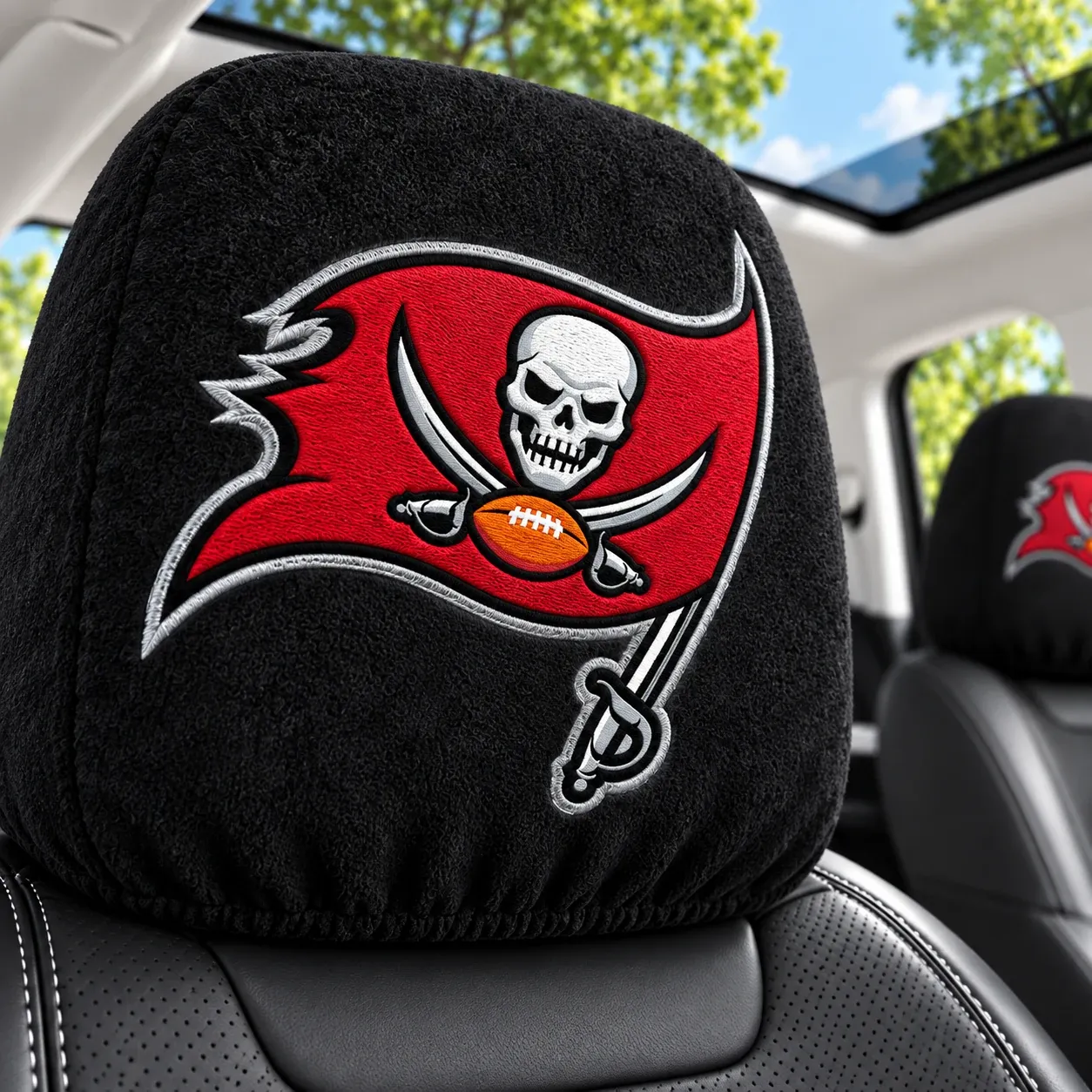 Tampa Bay Buccaneers Football Car Headrest Covers - view 2