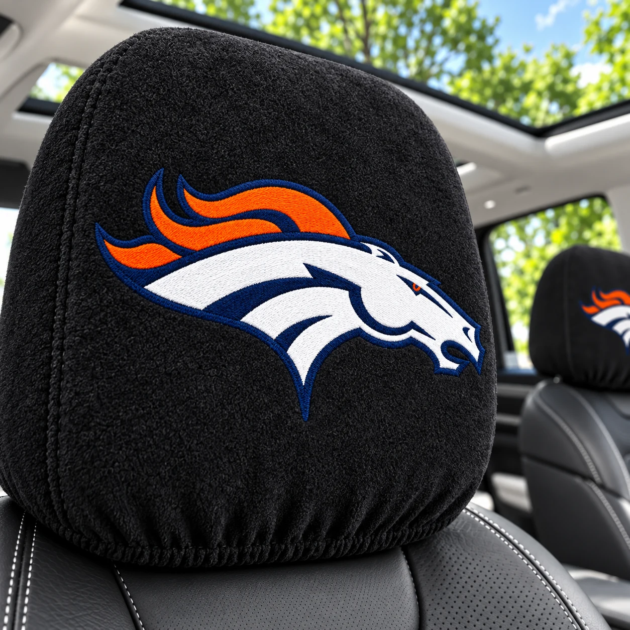 Denver Broncos Football Car Headrest Covers - view 2