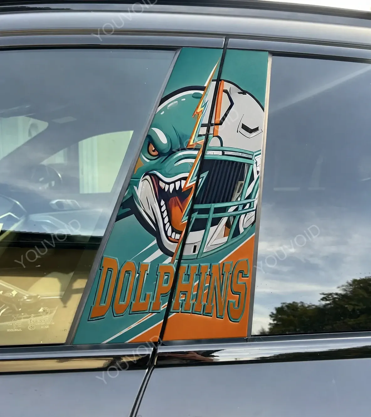 Miami Dolphins Car Pillar Wrap - Universal Fit Style 2