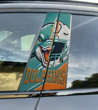 Miami Dolphins Car Pillar Wrap - Universal Fit Style 2