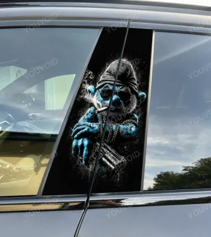 Papa Smurf gangster - Car pillar sticker