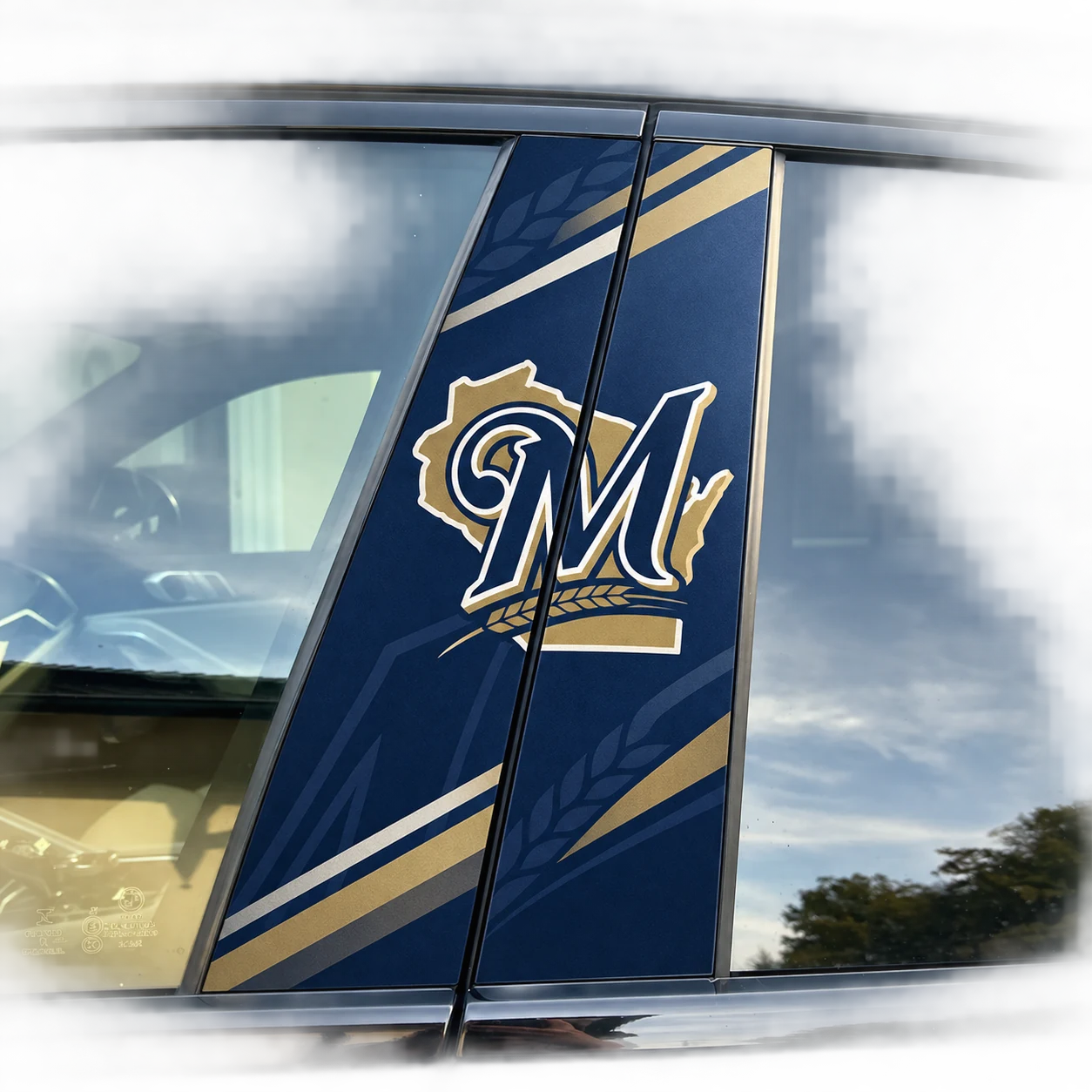 Milwaukee Brewers Car Pillar Wrap - Universal Fit
