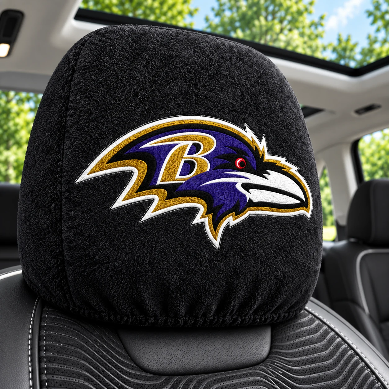 Baltimore Ravens Football Car Headrest Covers - view 2