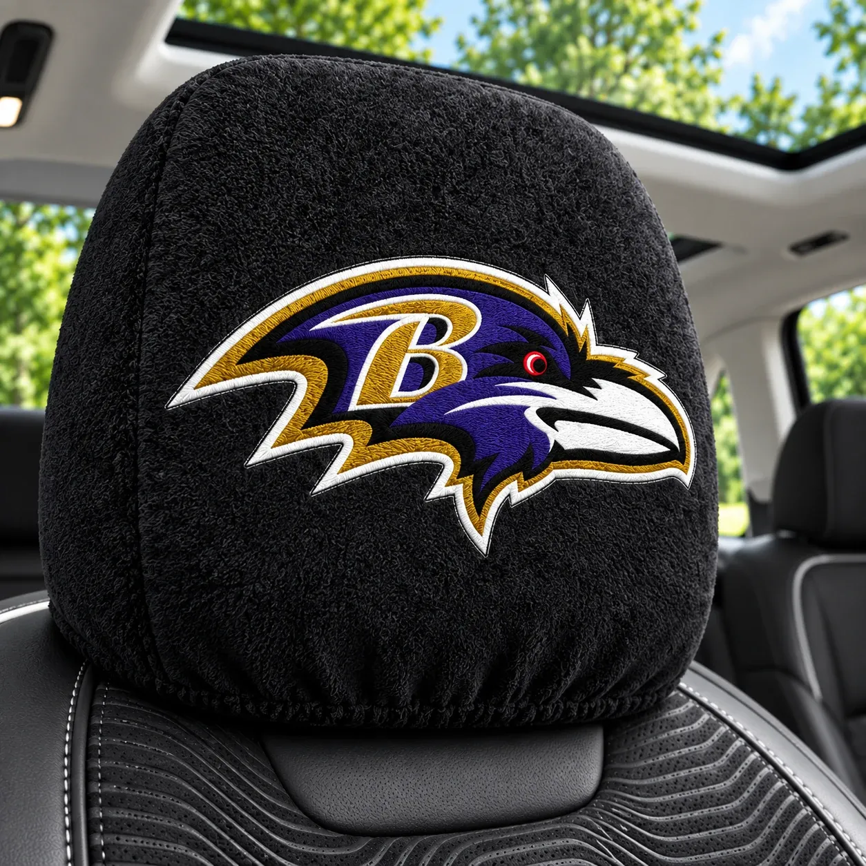 Baltimore Ravens Football Car Headrest Covers - view 2