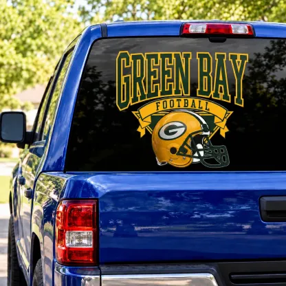 Green Bay Packers Football Square Rear Window Decal