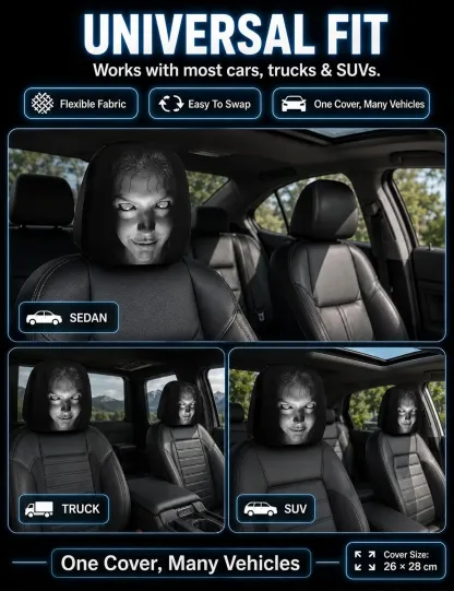 Ghost Face Car Headrest Covers - Style A (2PC) image 7