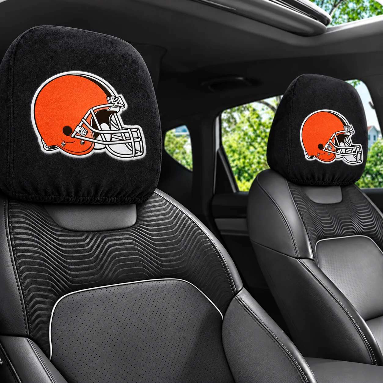 Cleveland Browns Football Car Headrest Covers - view 1