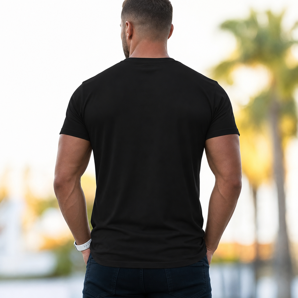 Men's Black Father's Day T-Shirt - Feliz Dia Papa Spanish Print Cotton Tee