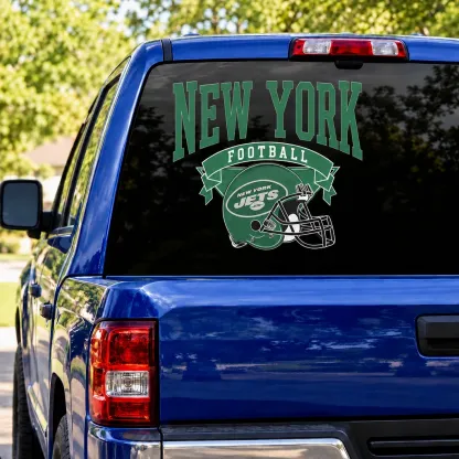 New York Jets Football Square Rear Window Decal