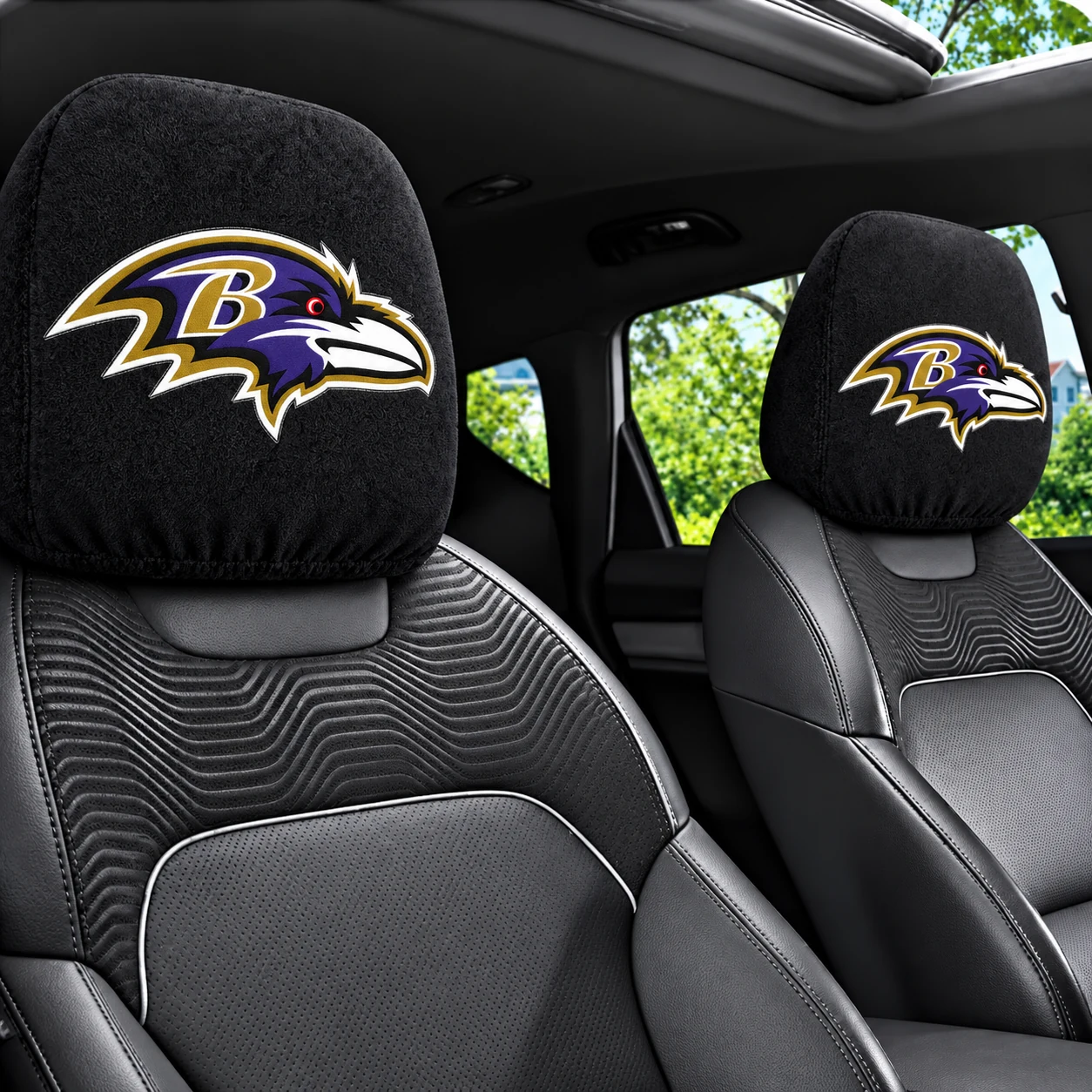 Baltimore Ravens Football Car Headrest Covers - view 1