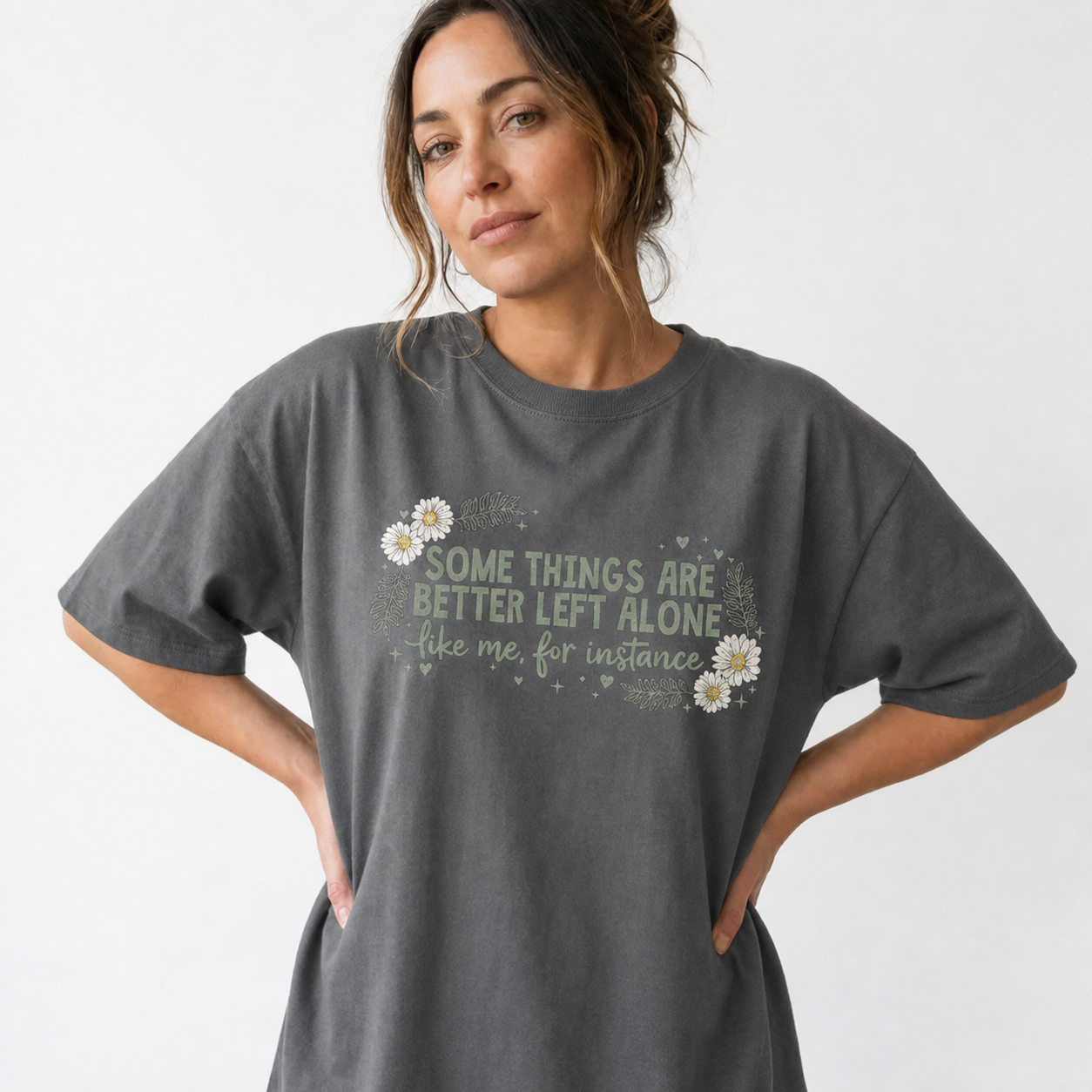 Funny Introvert Daisy Graphic Tee | Some Things Better Left Alone