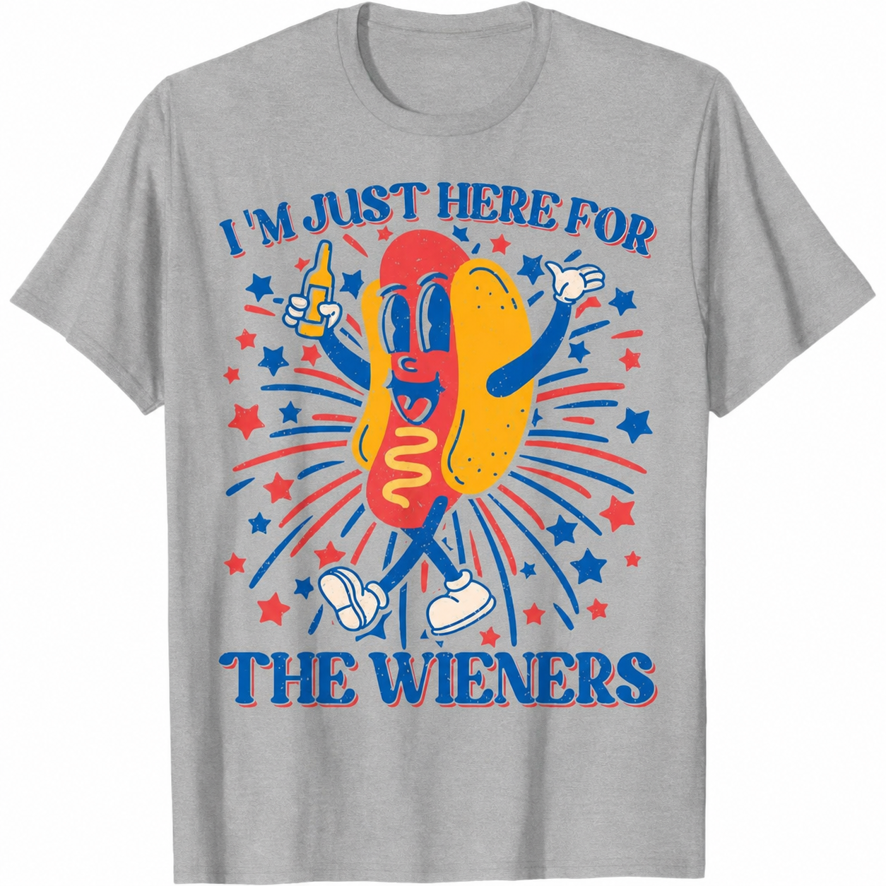 I'm Just Here For The Wieners Funny Hot Dog Graphic Tee