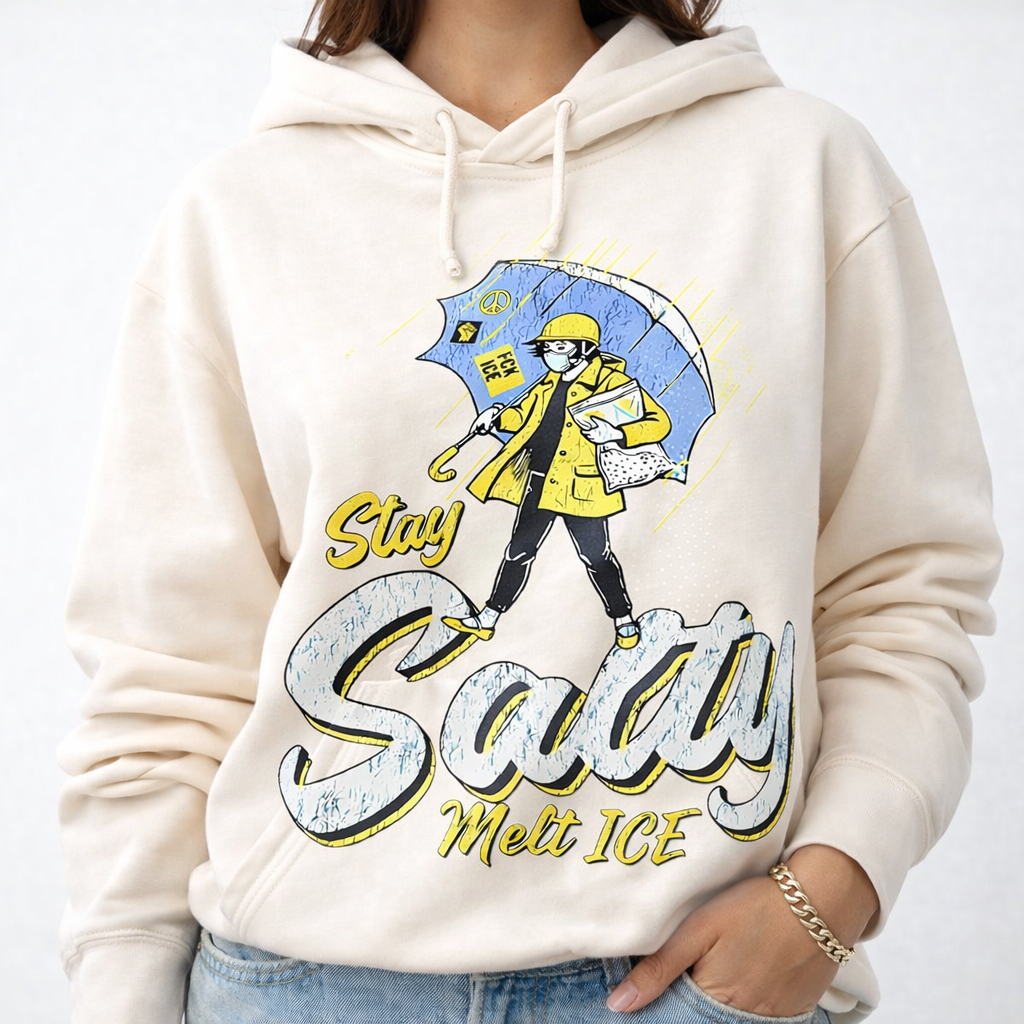 "Stay Salty, Melt ICE" Vintage Graphic Tee - Social Justice Parody Shirt