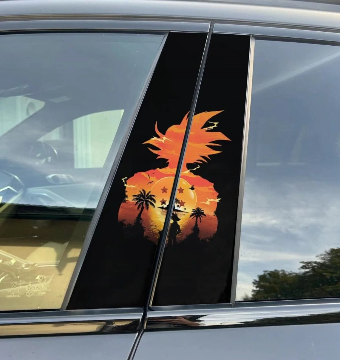 Dragon Ball Car Pillar Wrap - Premium Vinyl B-Pillar Decal, Universal Fit