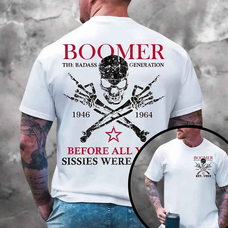 "Boomer The Badass Generation" Vintage Graphic Tees