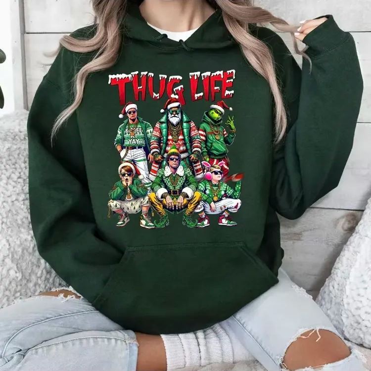 Christmas Movie Characters Sweatshirt in Green