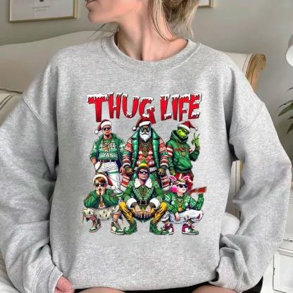 Christmas Movie Characters Sweatshirt in Green