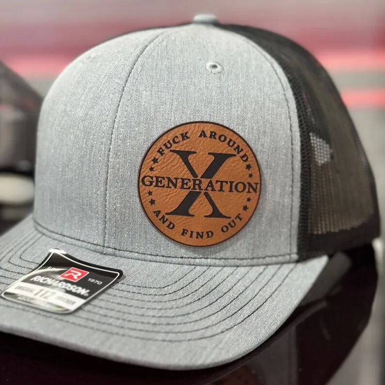 Gen X, Generation x, FAFO , leatherette patch hat