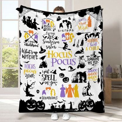 Halloween Witch Printed Throw Blanket for Sofa and Bed