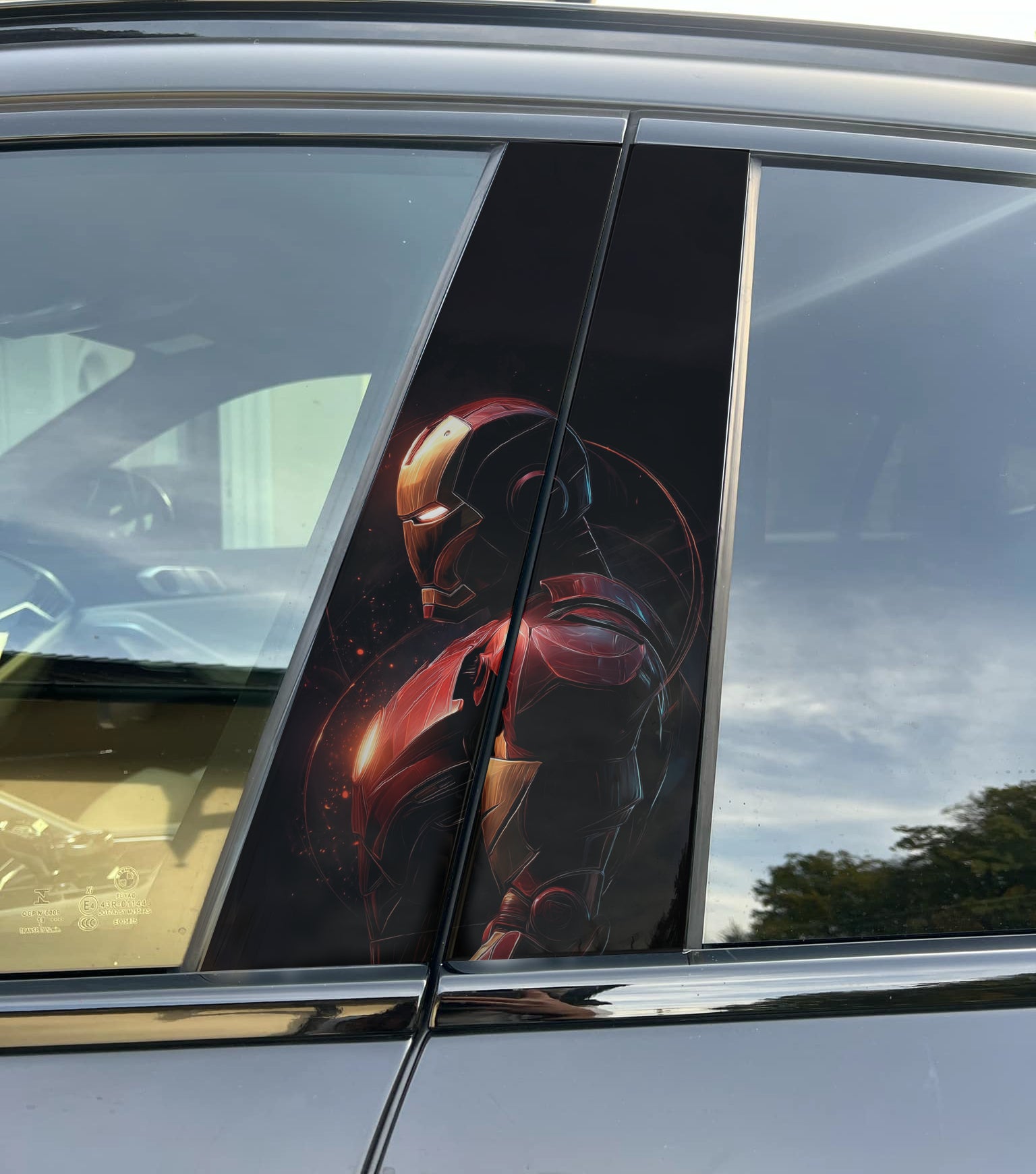 Ironman Car Pillar Wrap - Premium Vinyl B-Pillar Decal, Universal Fit