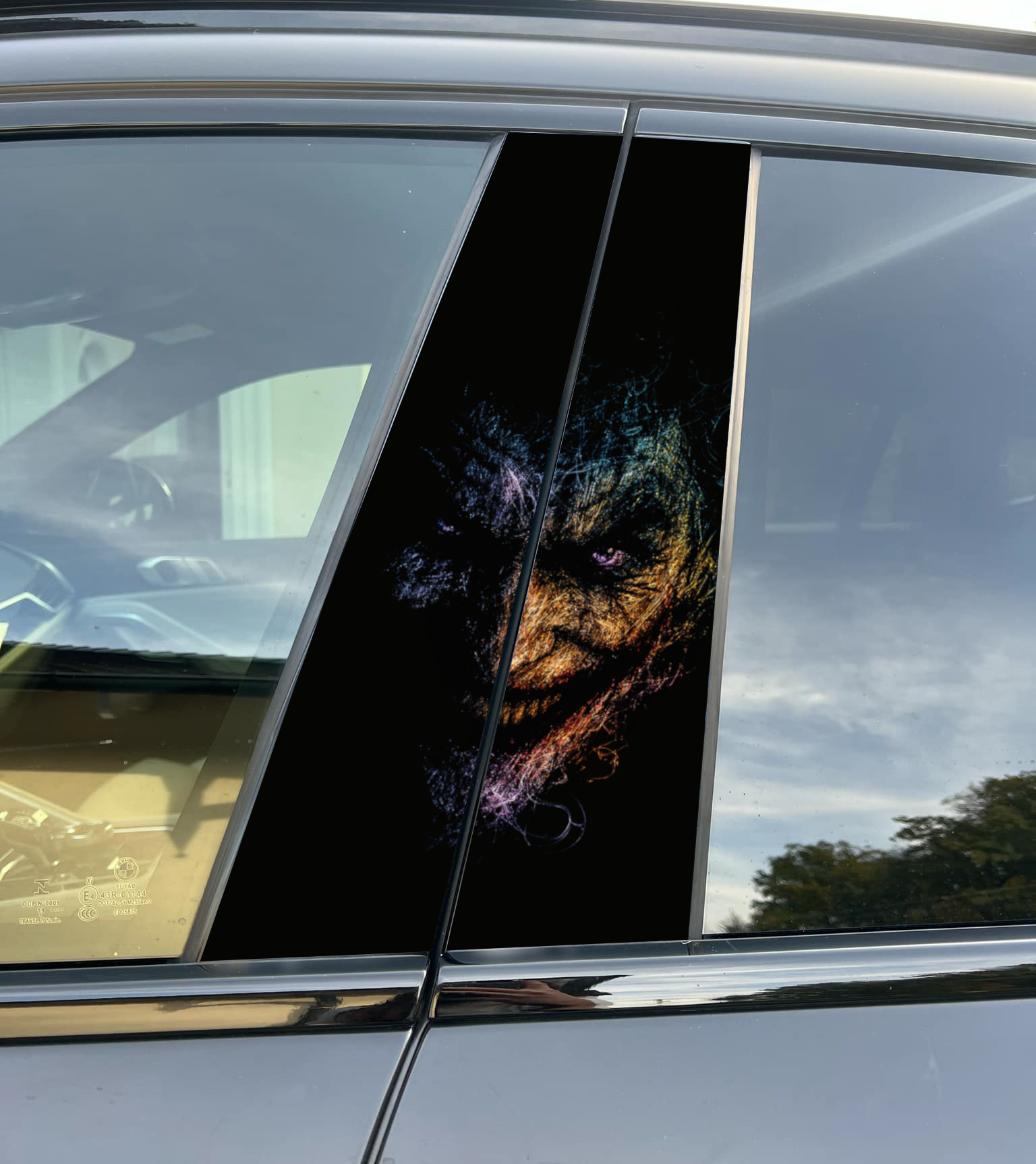 Joker Car Pillar Wrap - Premium Vinyl B-Pillar Decal, Universal Fit