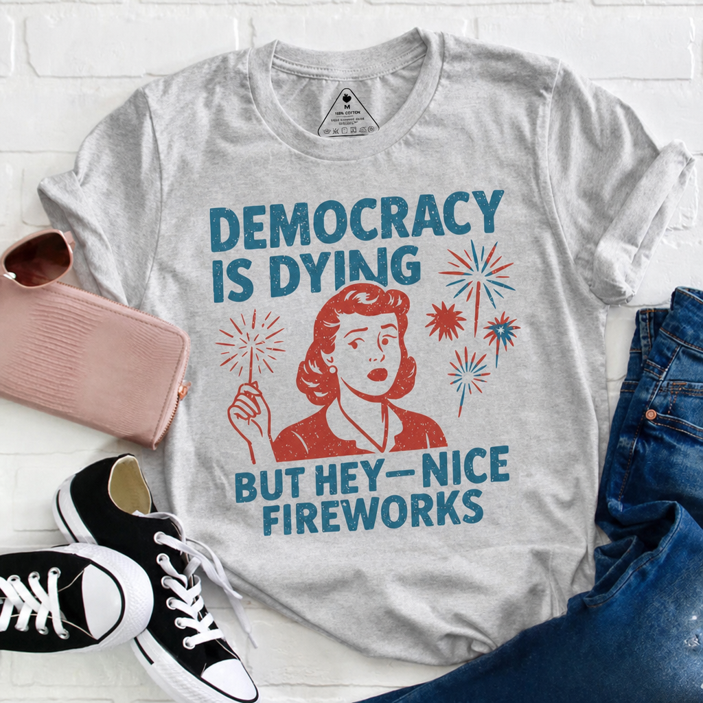 Retro Funny July 4th Fireworks Graphic Tee