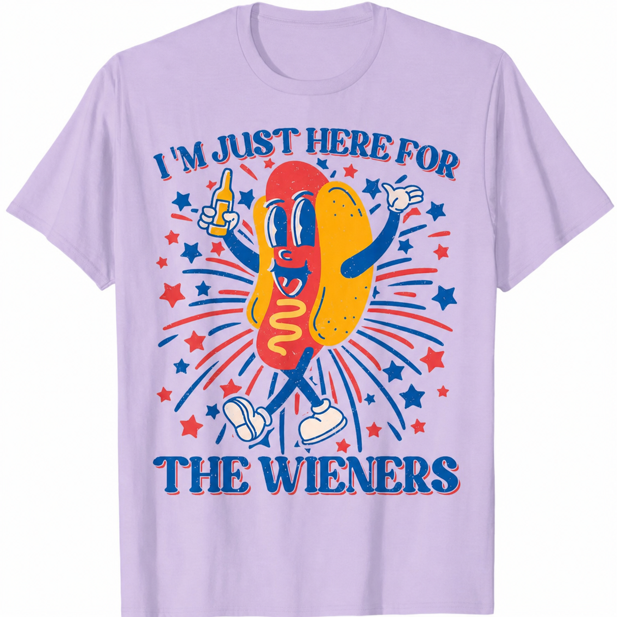 I'm Just Here For The Wieners Funny Hot Dog Graphic Tee