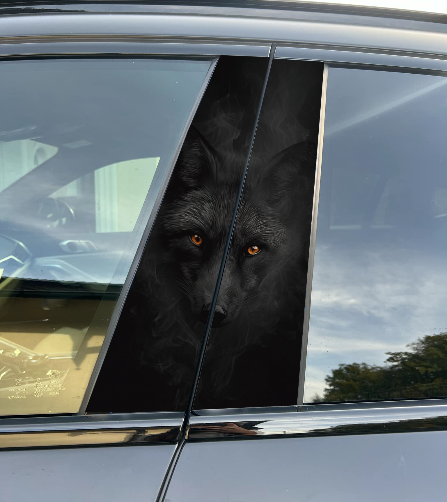Fox Car Pillar Wrap - Premium Vinyl B-Pillar Decal, Universal Fit